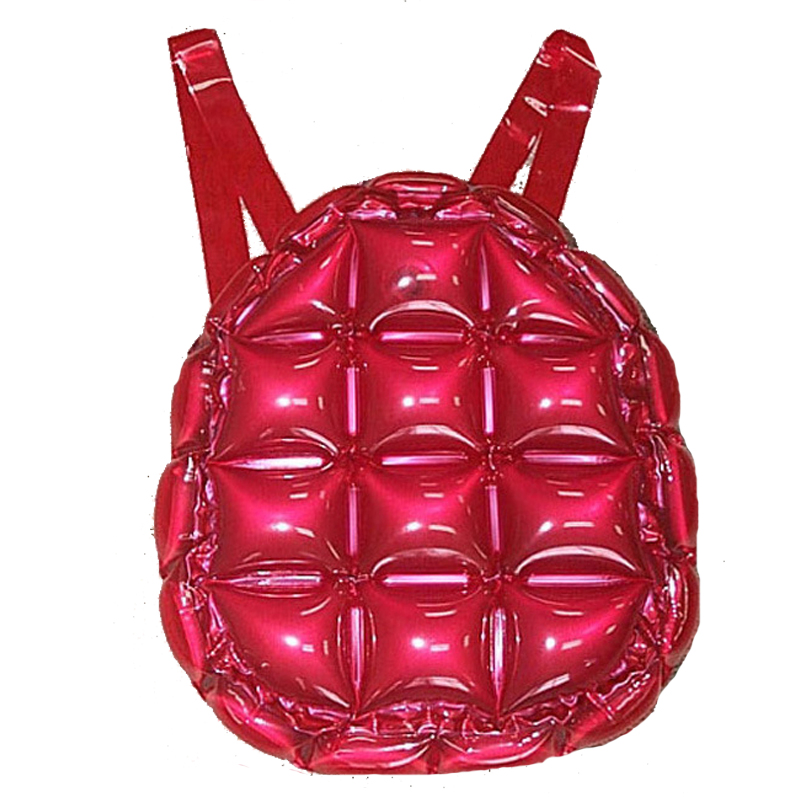 Red Color Inflatable PVC Backpack Beach Waterproof Bag