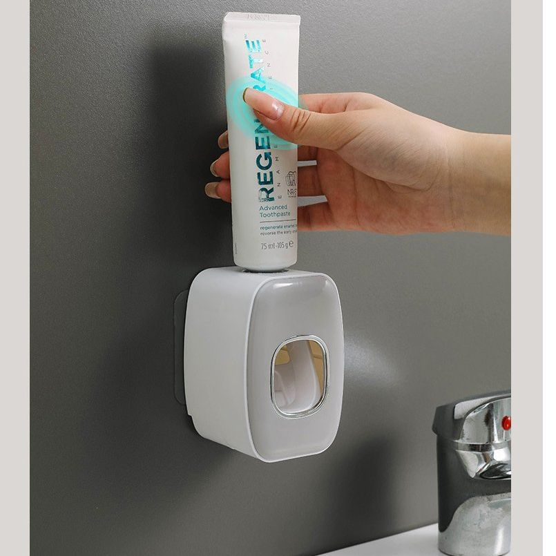 Bathroom Fully Automatic Toothpaste Squeezer Wall-Mounted Punch-Free Lazy Toothbrush Holder