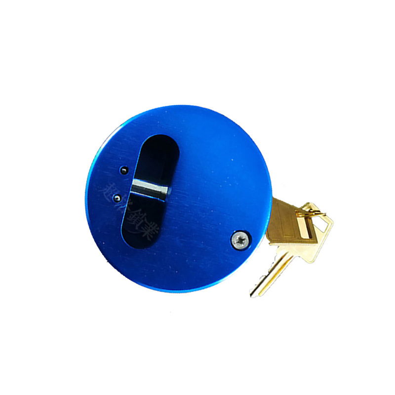 Blue High Quality 73mm Round Steel Hockey Puck Lock Hidden Shackle Padlock Puck Lock