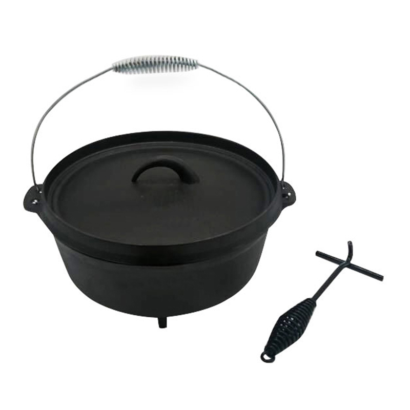 Чугунная жаровня Suoze 8qt с крышкой и подъемником