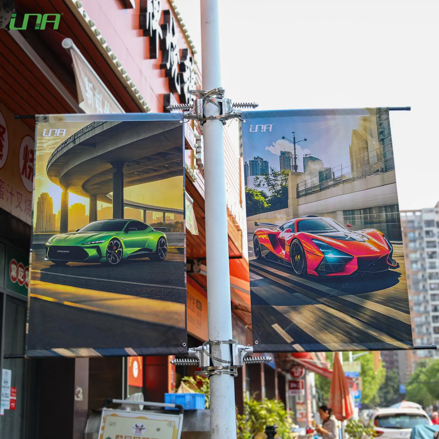 Outdoor Avenue Light Pole Advertising Banner Flag Hanging System for Election