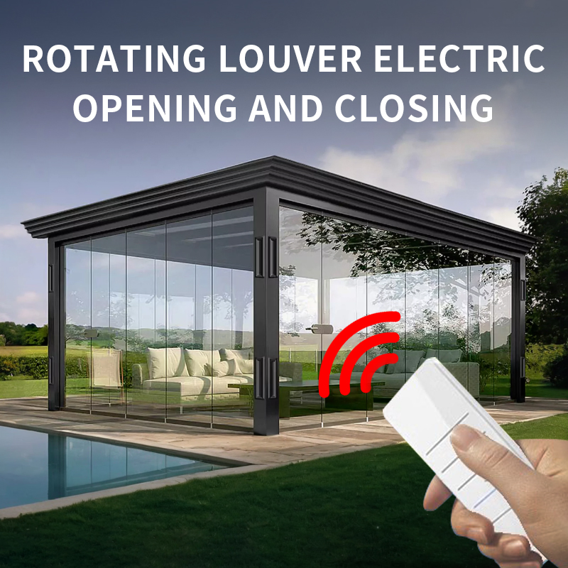 Sunshade Louvered Roof Aluminum Waterproof Outdoor Pool Garden Gazebo Bioclimatic Pergola