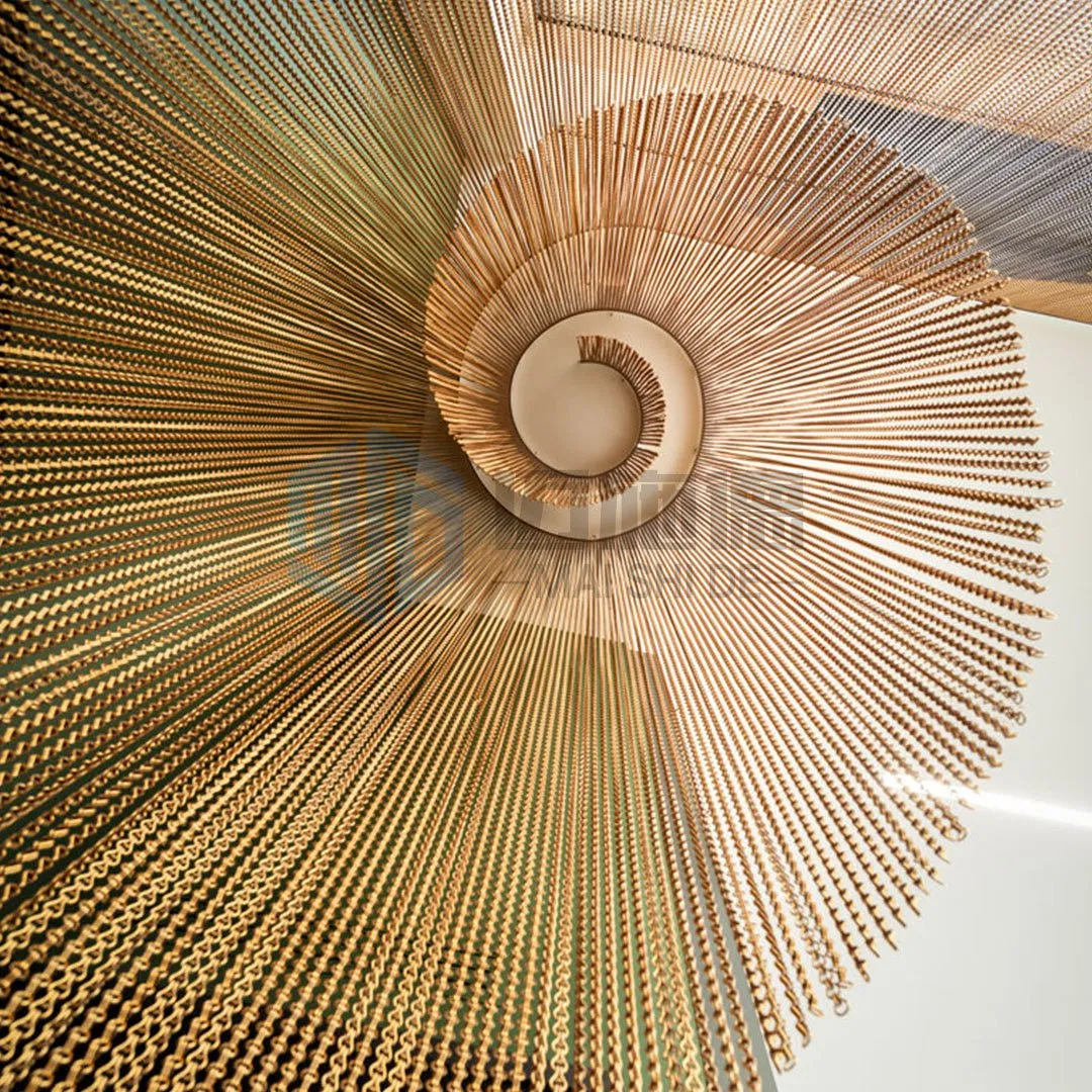 Ceiling Decorative Bespoke Colorful Wave Like Chain Curtains