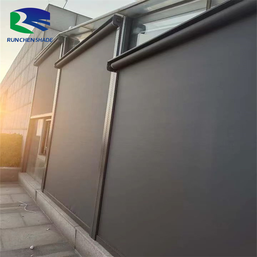 Automatic Smart Electric Drive Zip Track Outdoor Electric Roller Blinds Outdoor Blinds