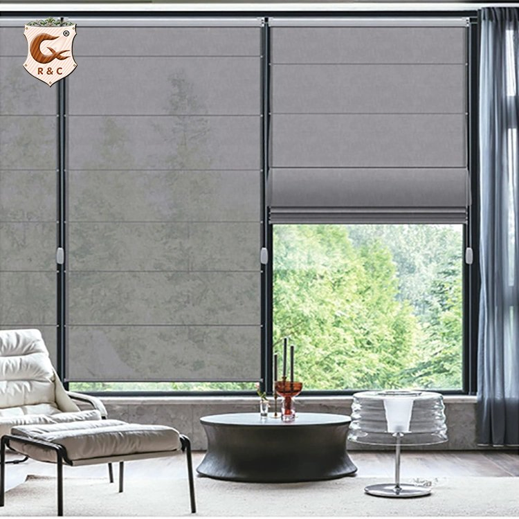 Manufacturer Custom Roman Blinds Window Blackout Electric Roman Shades Blinds