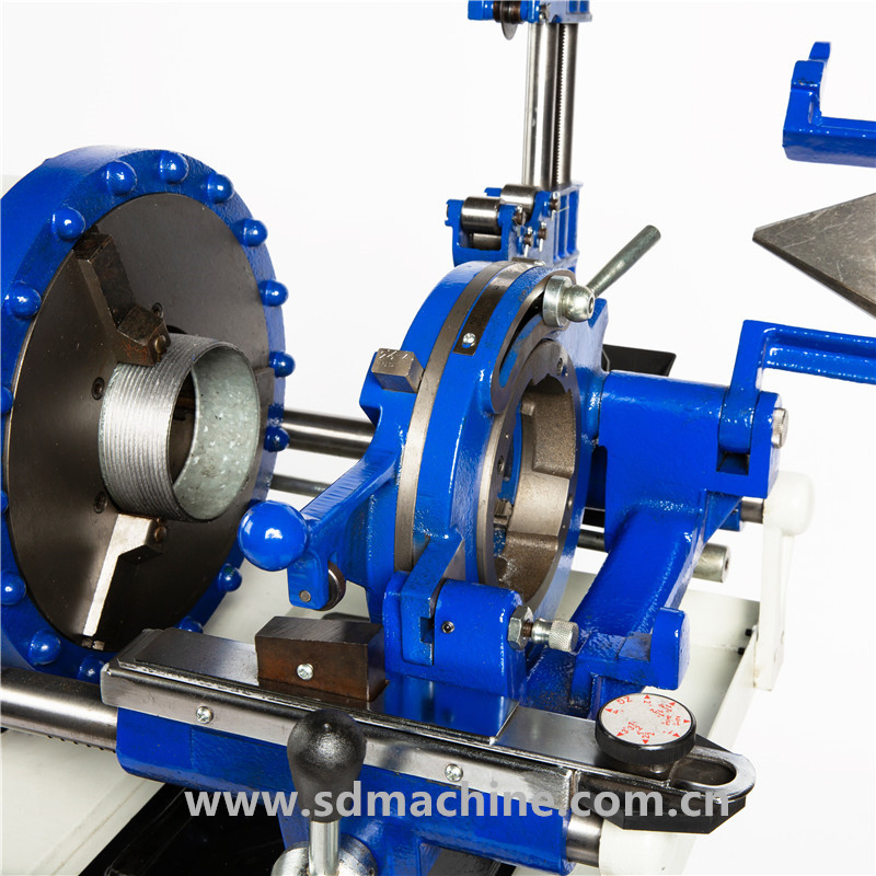 4" Multi-Function Pipe Threading Machine with Die Interchangeable with Ridgid Die