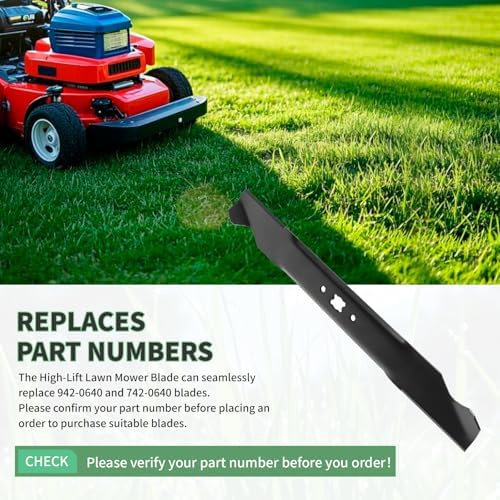 942-0640 Lawn Mower Blade Compatible with 20" Deck Mtd Yard Machines Walk Behinds Replaces OEM-742-0640, 942-0640, 742-0640, 490-100-M115
