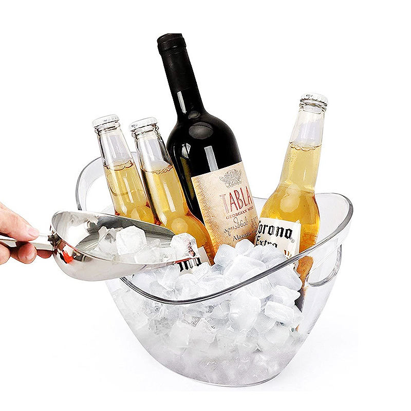 Wholesale Beer Ice Bucket Customized Logo Bar Wine Champagne Bucket Plastic Beer Bucket