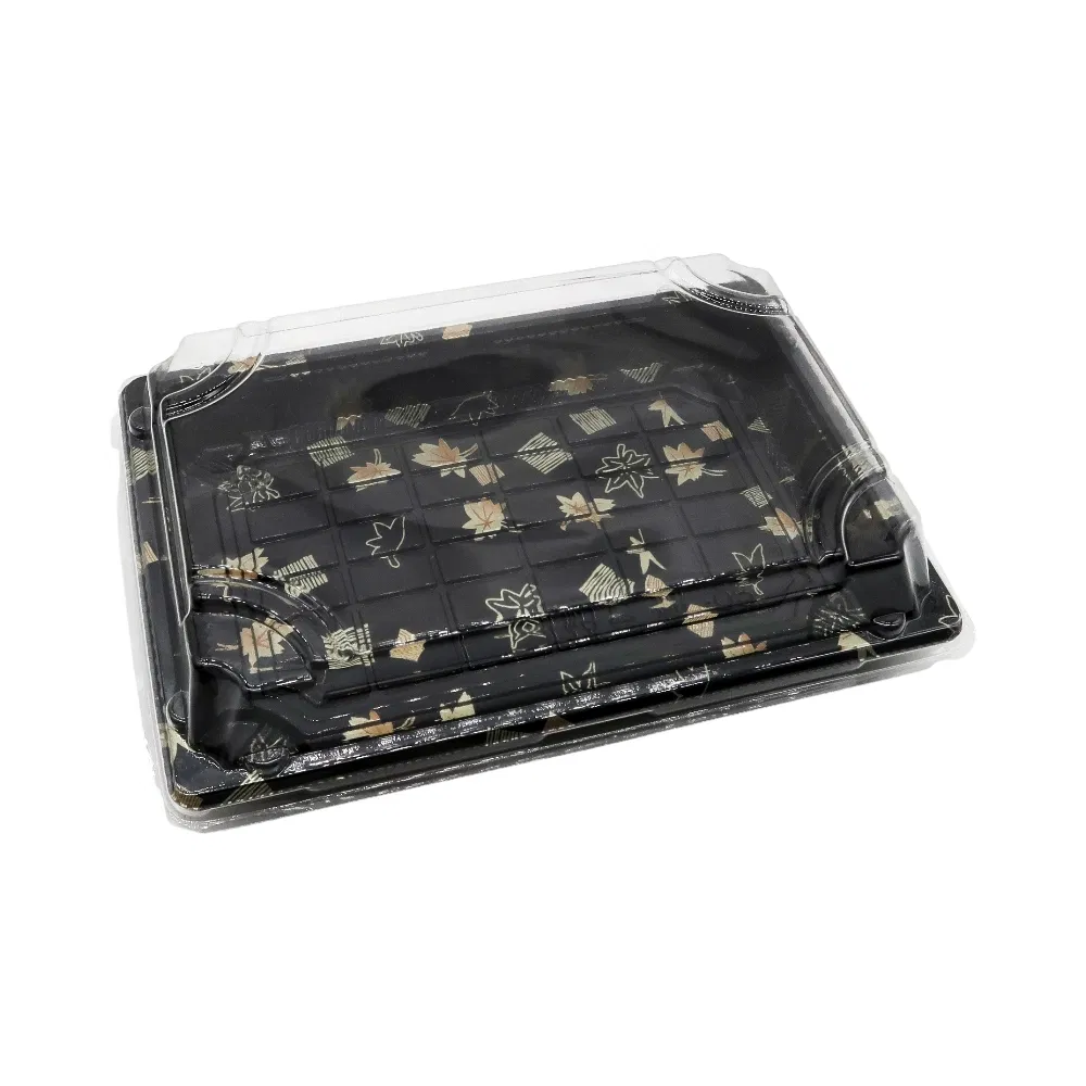 Health and Safety New Arrival Japanese Style Disposable Sushi Food Packaging Food Grade Plastic Desserts Food Container Rectangle Sushi Tray