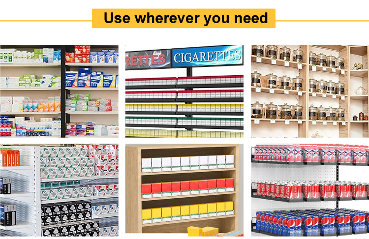 Supermarket Automatic Retail Store Plastic with Glide Shelf Pusher System Organizer