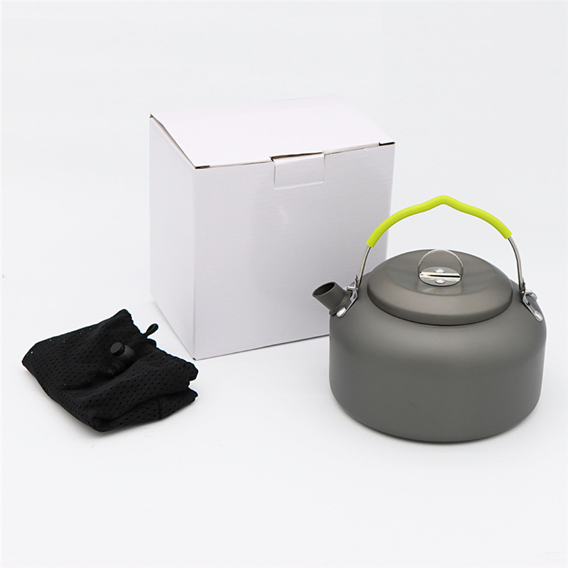 Outdoor Portable Coffee Kettle Mini Camping Picnic Aluminum Water Pot Lightweight Teapot Environmental Tablewares with Silicon Handle for Hiking Fishing