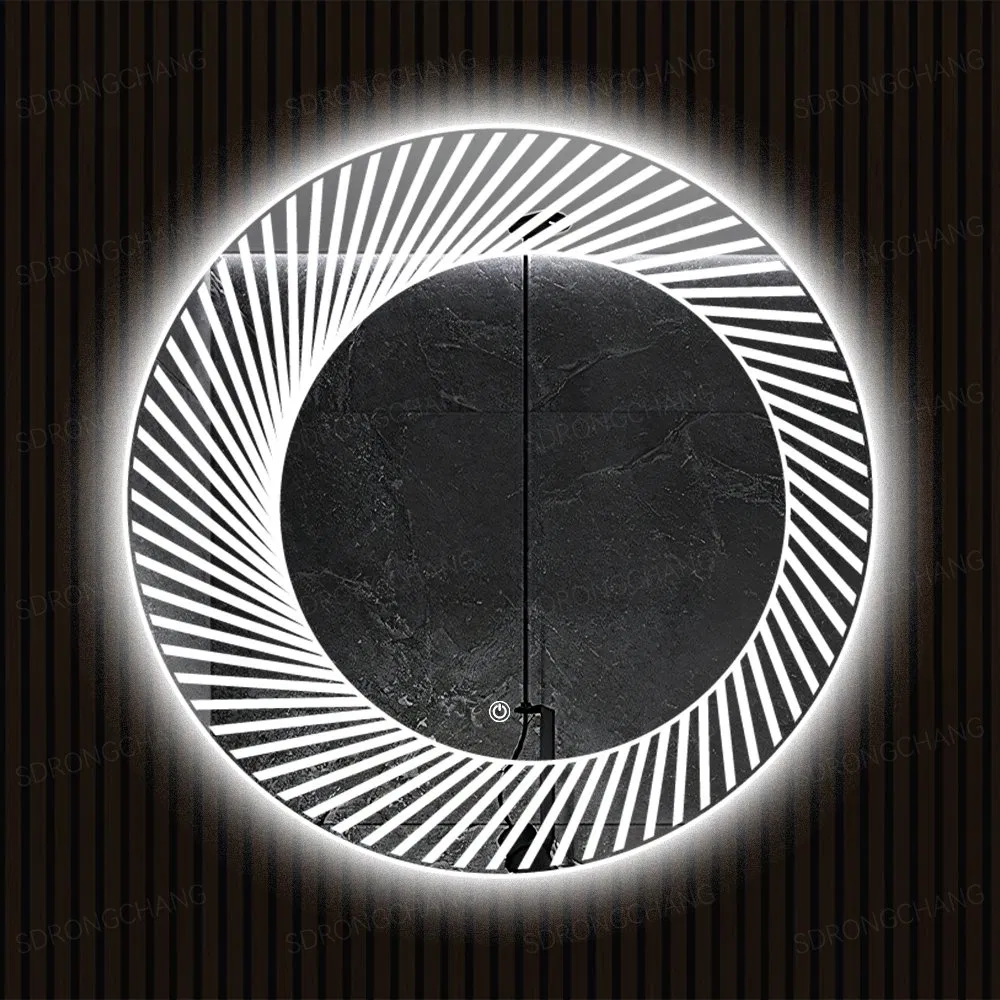 Home Hotel LED Mirror Full Length Dressing Rectangle Large Bedroom Living Room Mirror with Touch Button Dimmable Lighting Mirror