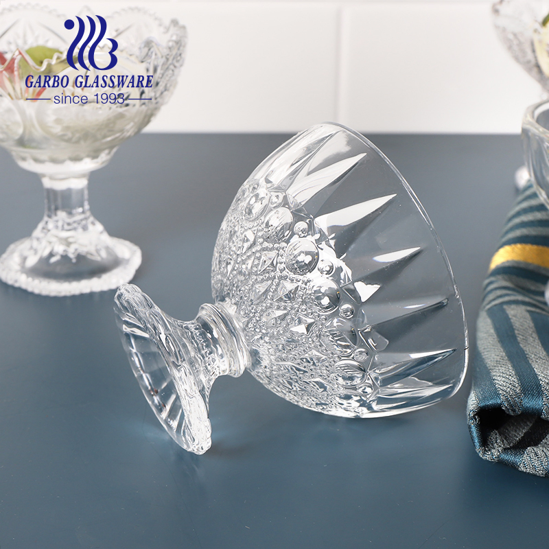 Classic Glass Ice Cream Cup for Summer Salad Bowl Cup Glass Bowls for Dessert Glass Dessert Bowl