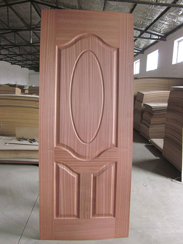 High Quality Natural Wood Veneer Faced Moulded HDF Door Skin