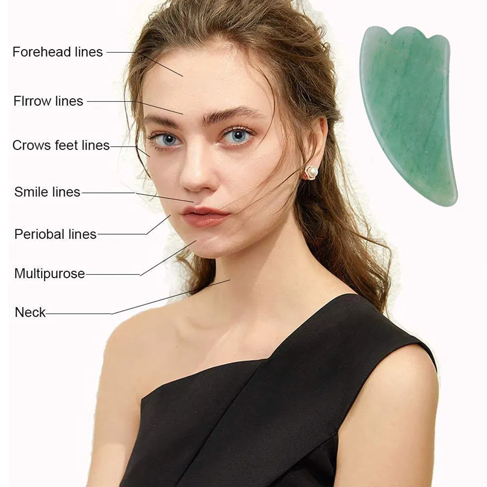 Portable Rose Quartz Face Gua Sha Jade
