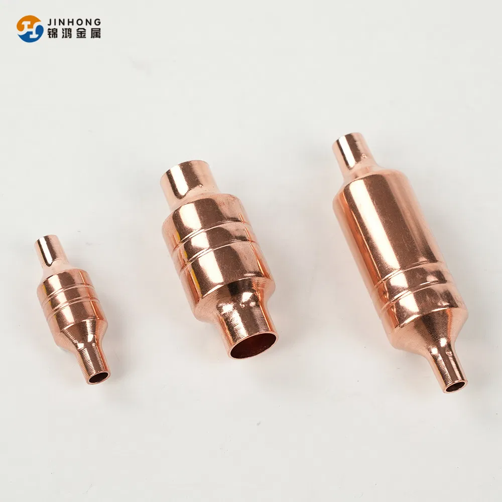 Factory Directly Dryer Filter for Fridge Air Conditioner Refrigeration Parts Reservoir Copper Filter Dryer 1/4, 3/8, 1/2, 5/8, 3/4 Support Customized