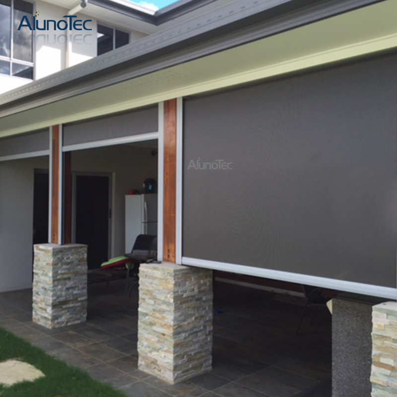 Patio Waterproof Semi-Blackout Fabric Outdoor Blinds Zip Screen Vertical Curtain Blinds for Sliding Doors