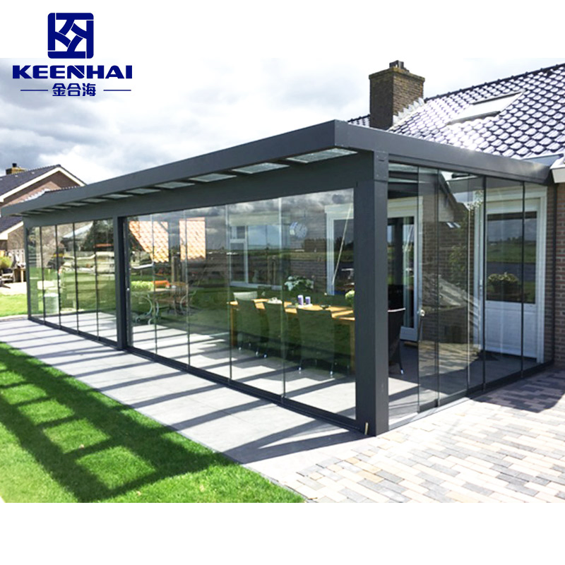 Curved Eave Home Office Terrace Backyard Porch Glass House Aluminum Sunroom