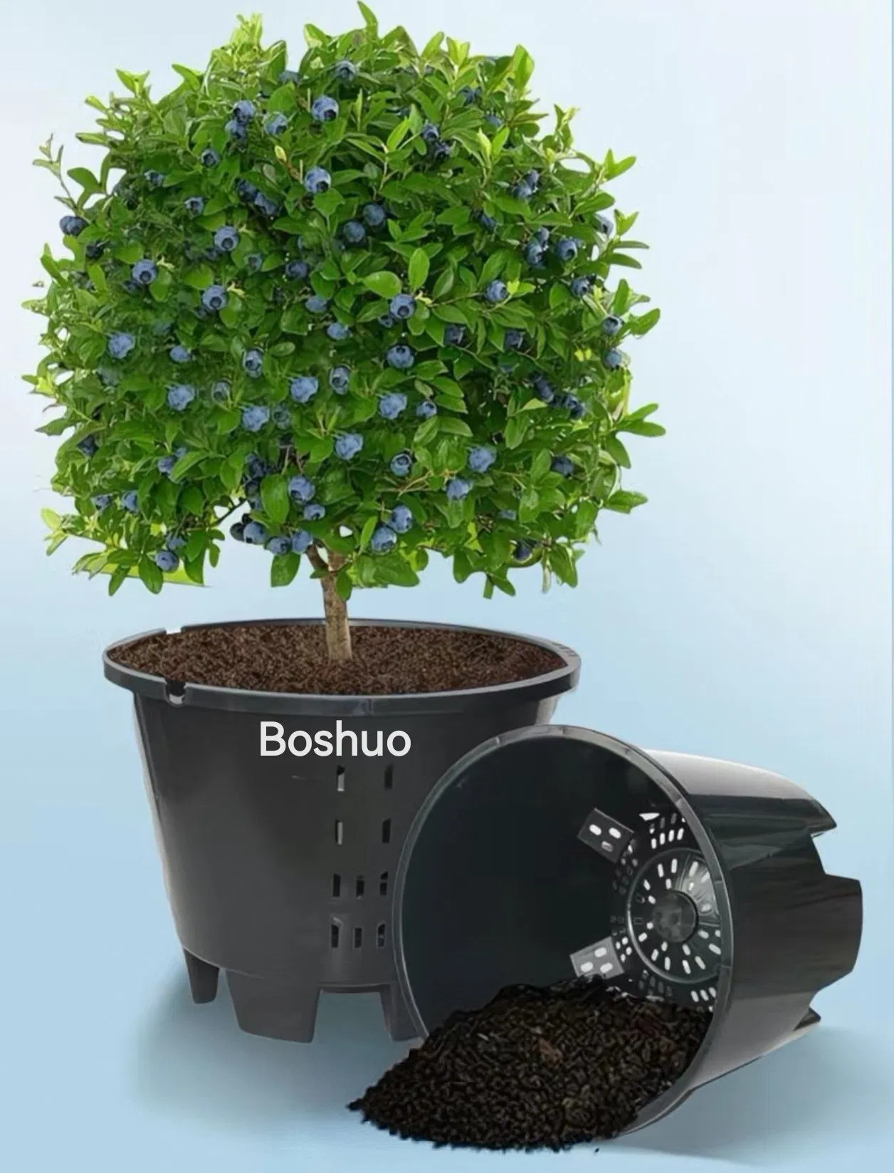 Горшок для растений 25-40 л, круглый, черный