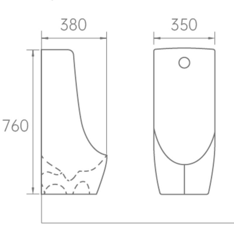 Wholesale White Color Ceramic Urinal with Concealed Smart Senor Flusher Hotel Urinal