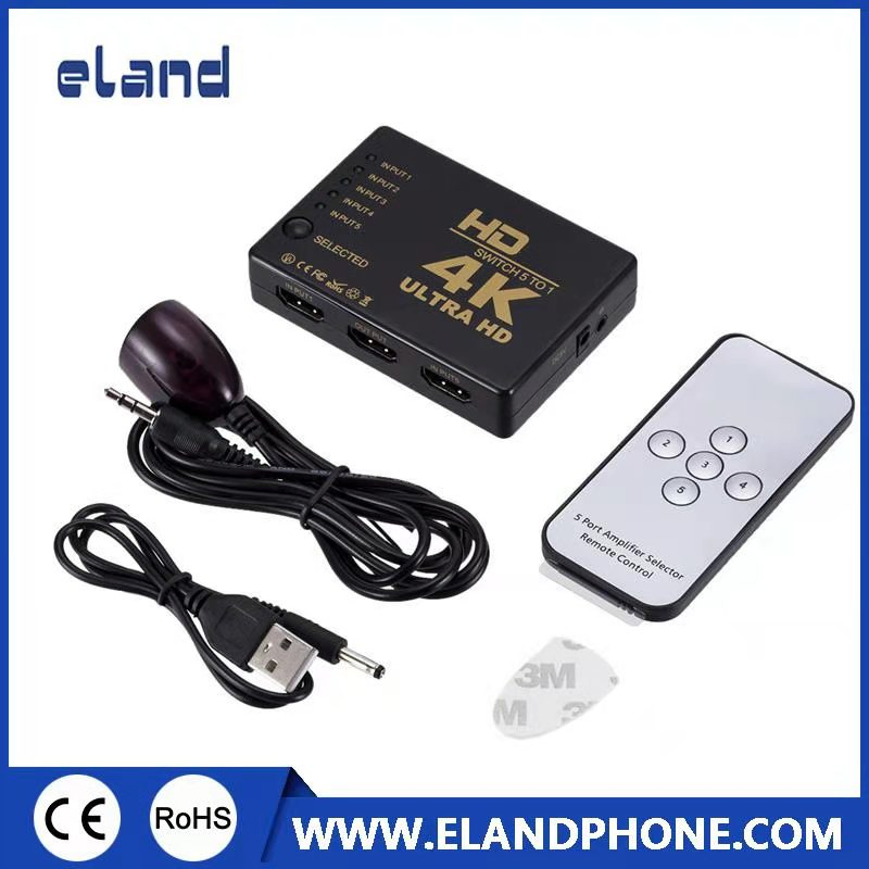 Коммутатор HDMI 5x1 с пультом, 1080P