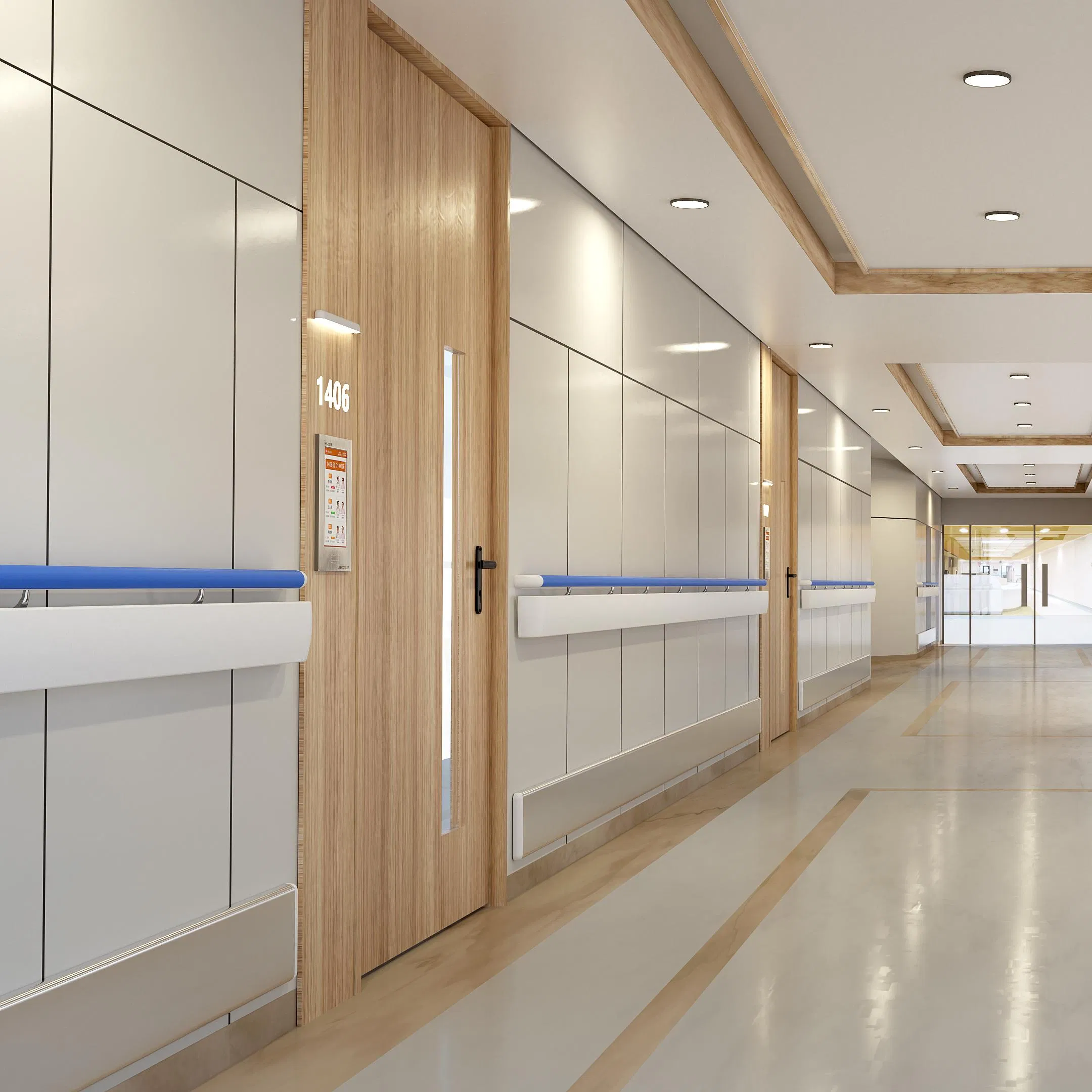 Hospital Hallway Corridor Handrail Plastic Hospital Wall Handrail