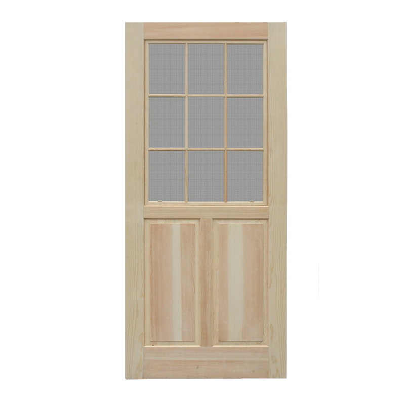 Summer Mosquito Repellent Customizable Wooden Screen Door Classic Solid Wood Door Unfinished Barn Yard Warehouse Greenhouse Door