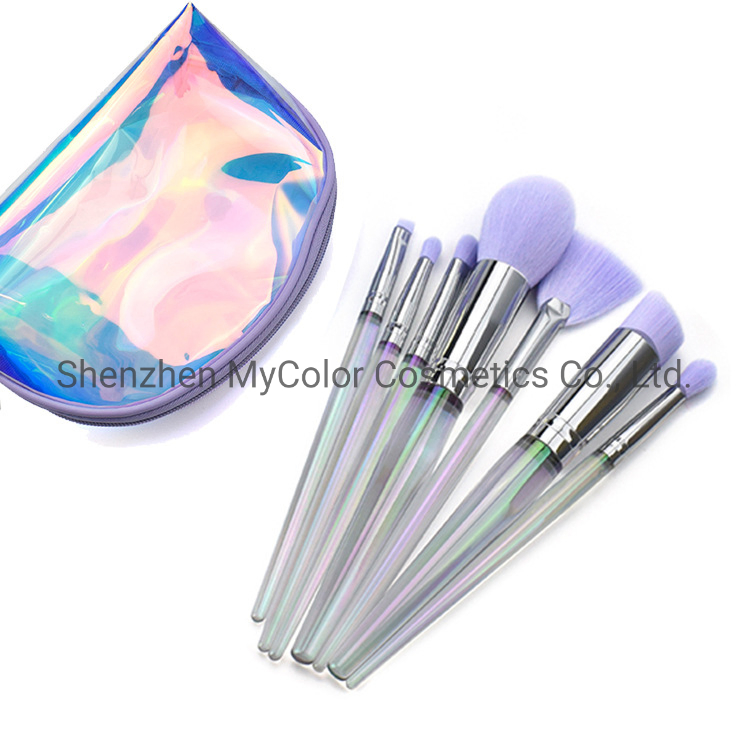 New Gradient Makeup Brushes Set 7PCS Powder Fan Eye Cosmetic Make up Brush with Bag