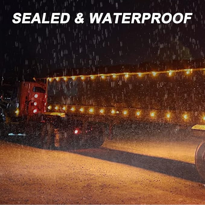 3/4 Inch Round Amber LED Trailer Side Marker Clearance Light