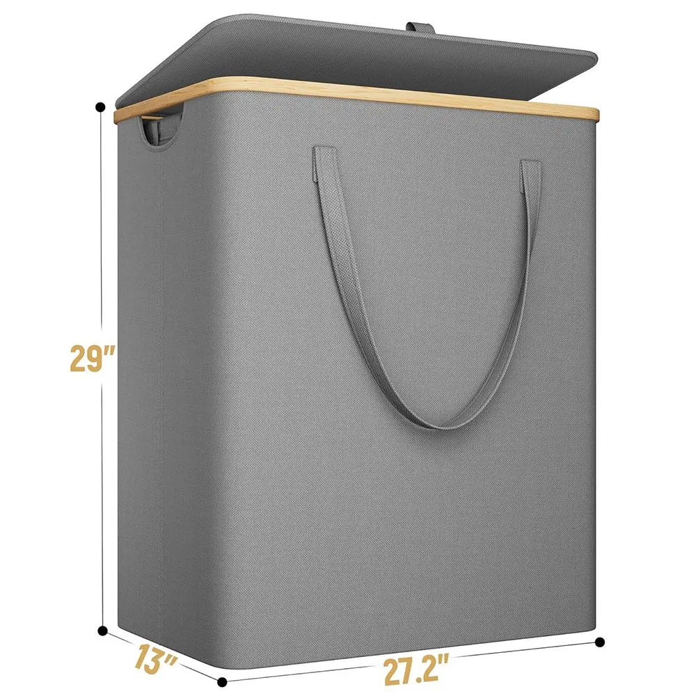 Durable Laundry Basket with Lid for Home Storage with Large Capacity