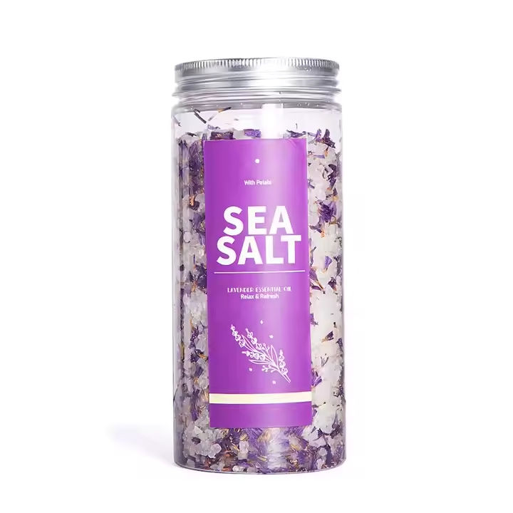 OEM Custom Natural Himalayan Sea Bath Salt Aromatherapy Lavender Rose Soak Relaxing SPA Shower Bath Salts