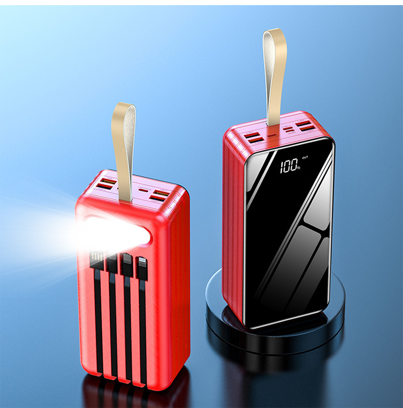 Портативный пауэрбанк 50000mAh с беспроводной зарядкой