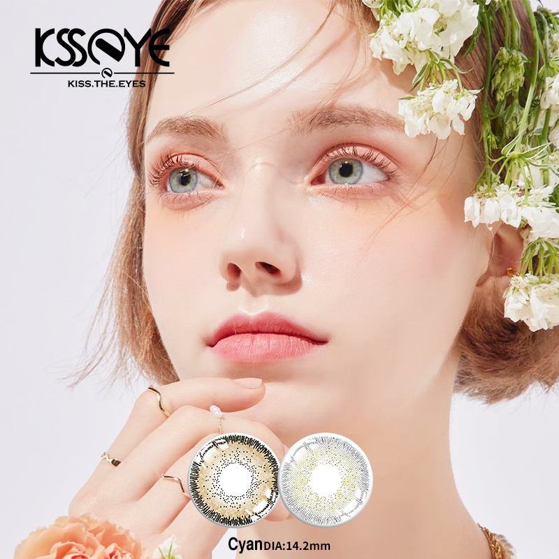Ksseye Wholesale Price Natural Grey Color Contact Lens Eye Contacts Factory Colorful Soft Lady Cosmetic Contact Lenses