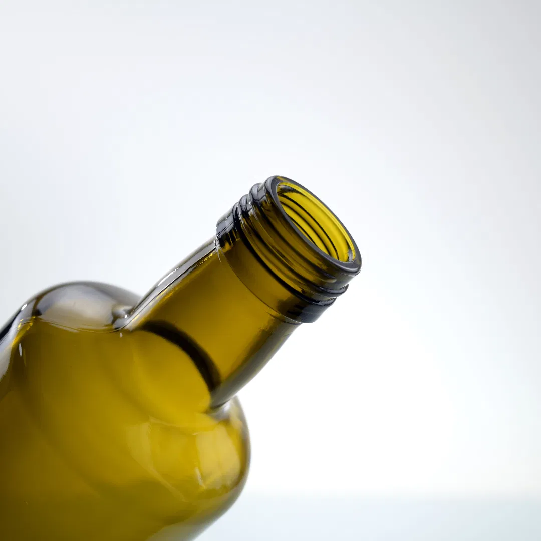 250ml 500ml 750ml 1000ml Round Square Antique Dark Green Brown Glass Olive Oil Glass Bottles with Aluminum Cap