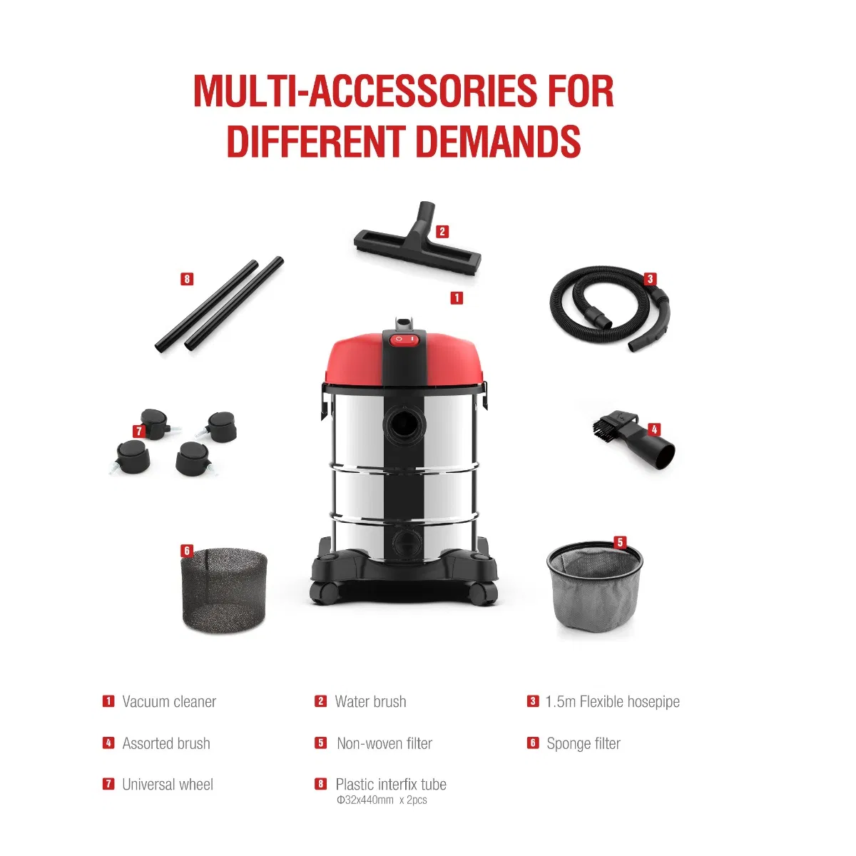 High Suction Heavy Duty Wet and Dry Industrial Vacuum Cleaner