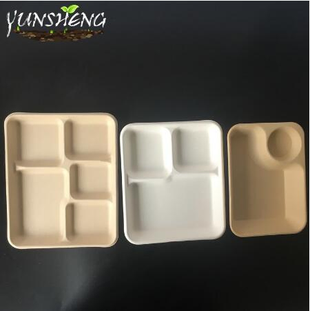 Compostable White Paper Trays for Cooking with 2/3/5 Compartments