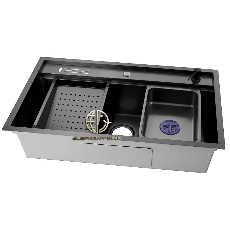 High Gloss Brushed Handcrafted Stainless Steel Sink Single Bowl Kitchen Sink
