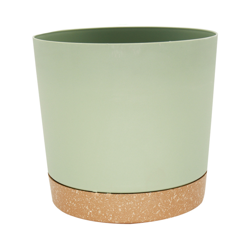 Горшки цветочные пластиковые черные с дренажными тарелками