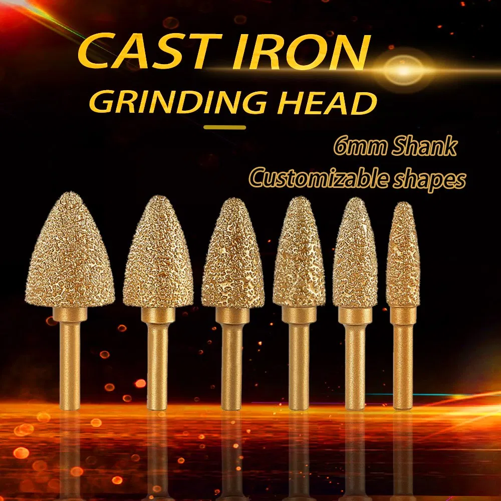 Diamond Grinding Head Router Bits Shank Round Bottom Metal Router Bits Flat Ball Shape Diamond Grinding Tool Grinding Head