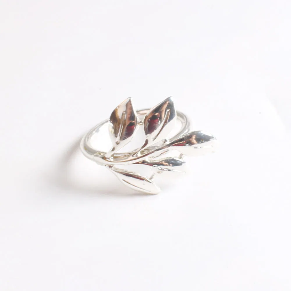 Wholesale High Quality Leaf Shape Gold Silver Napkin Ring Metal for Hotel