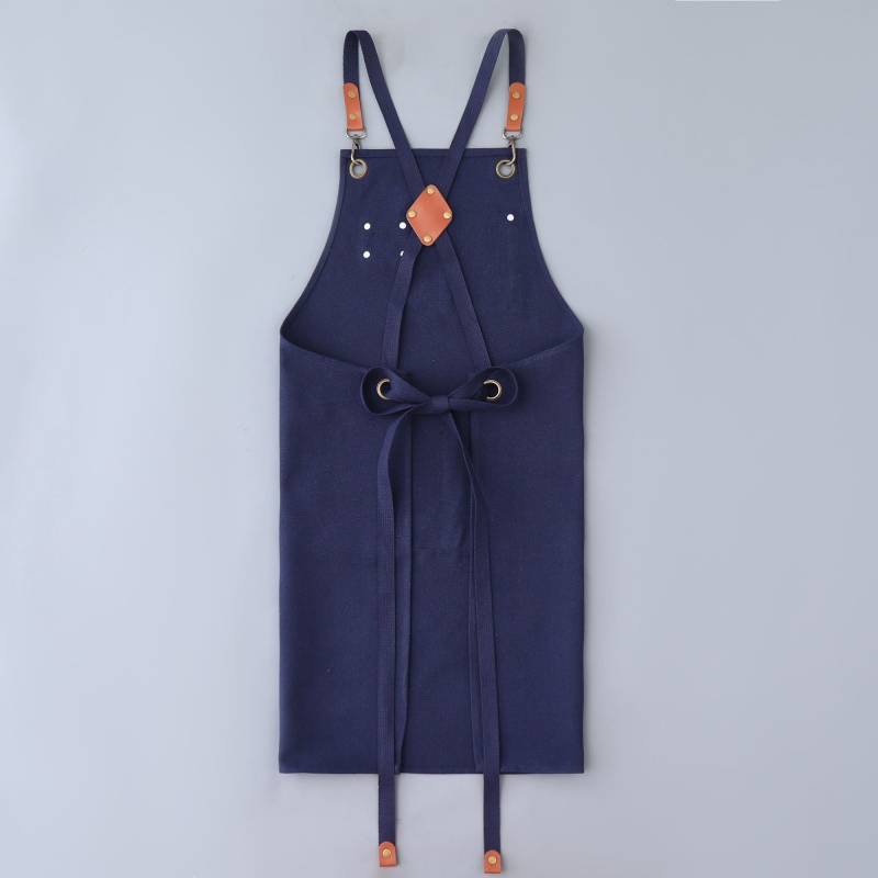 Chef Uniform Bib Kitchen Denim Apron Barber Denim Aprons Men Work Apron with Tool Pockets for Cooking and Baking