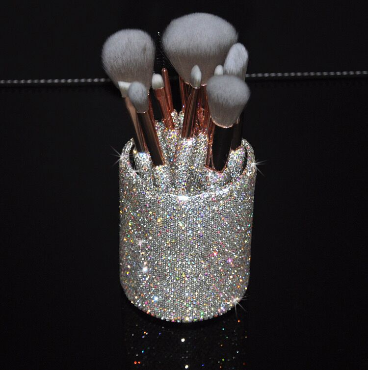 Luxury 12PCS Bling Make up Brushes Diamond Rhinestone Makeup Brush Set