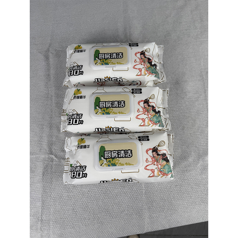 Household Cleaning Wet Tissue Nonwoven Wet Wipes for Stove Range Hood Cleaning