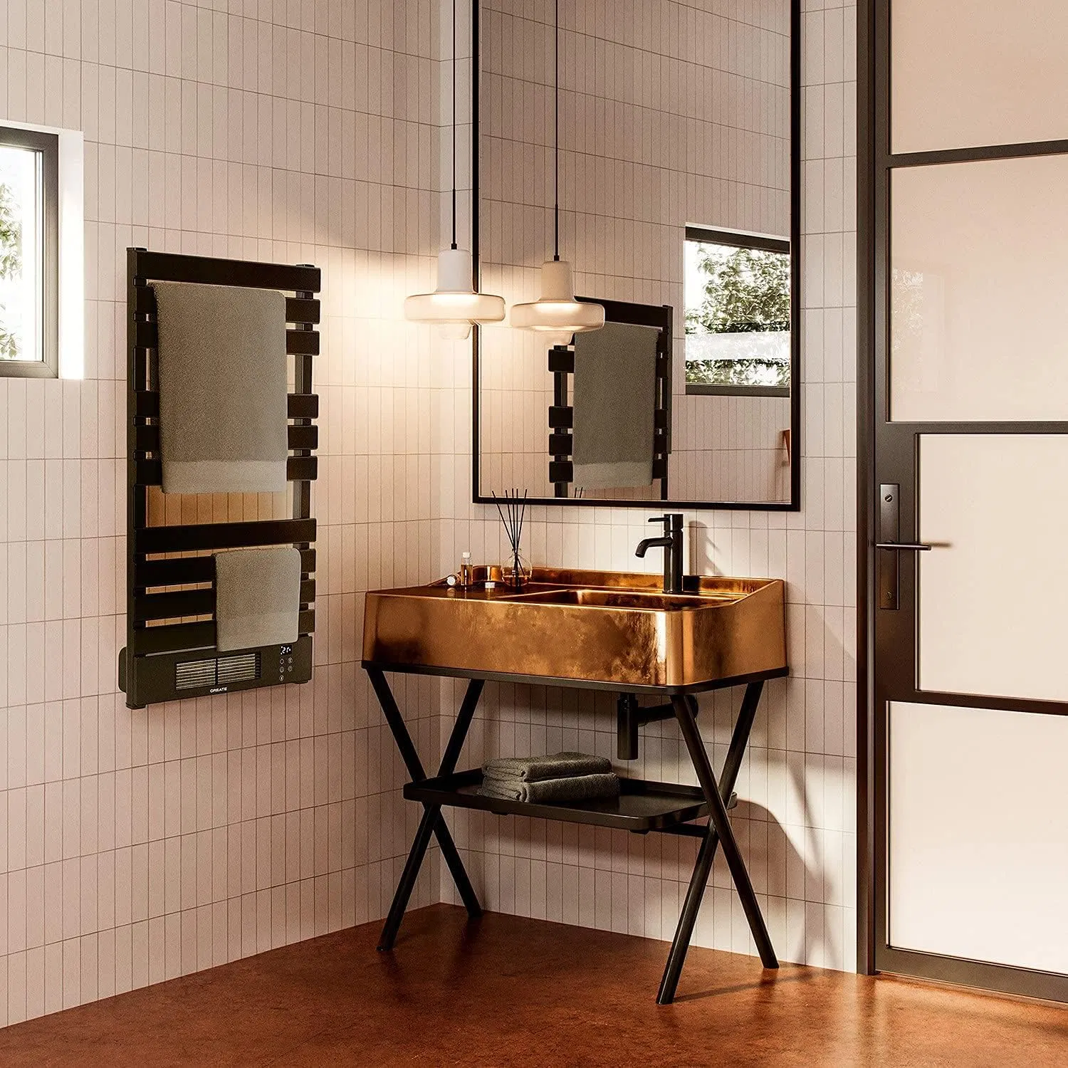 Dual Function to Warm Your Winter Everyday by Heated Towel Rack and PTC Heater