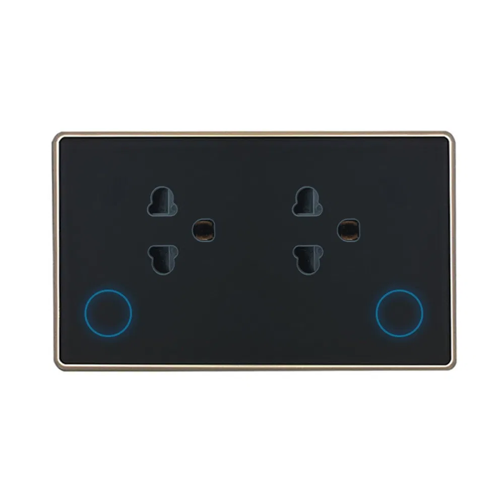 Metal Frame Intelligent Wall Socket 15A Power Touch Switch Wireless Remote Controller