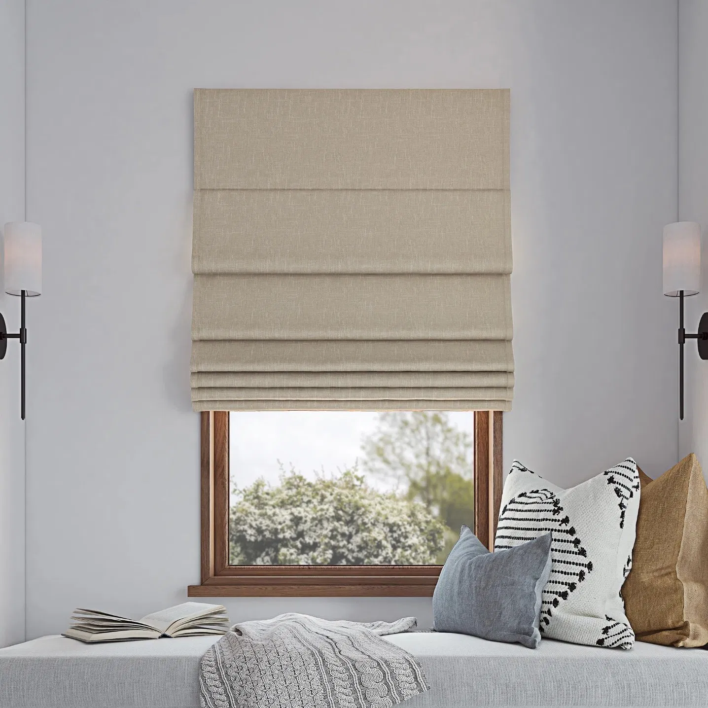 Sisheng Customized Roman Shades by Automatic Made of Folding Fabric
