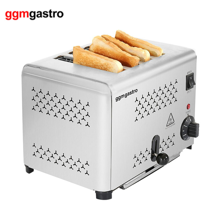 Snack Equipment Stainless Steel Commercial Portable Electric 4 Slice Bread Toaster (TOET4)