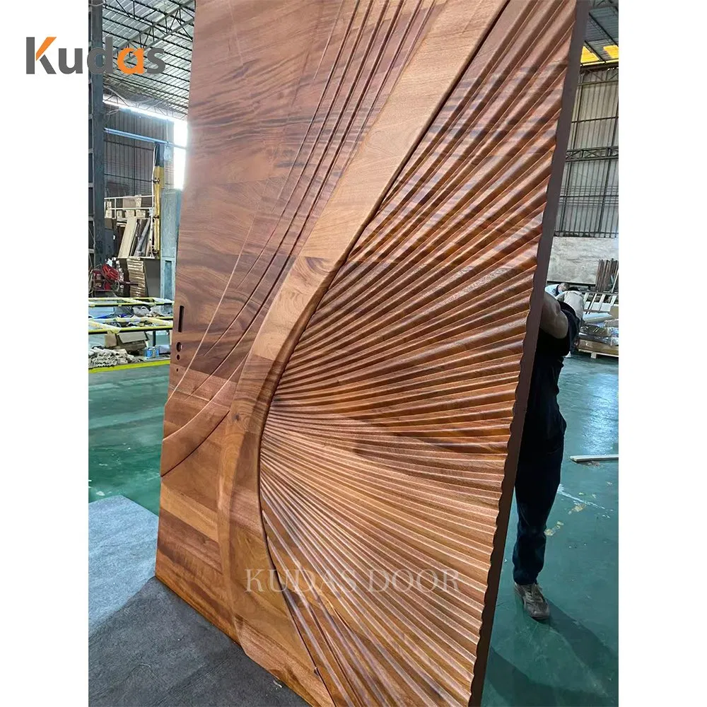 Luxury Solid Wood Pattern Outdoor Home Armored Wooden Security Anti-Theft Entrance Door