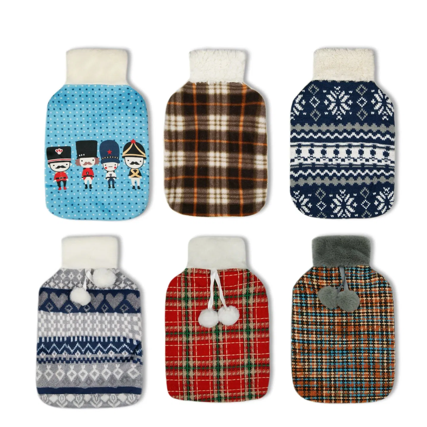 Custom Pattern Knitted Natural Rubber Hot-Water Bag for Winter Use