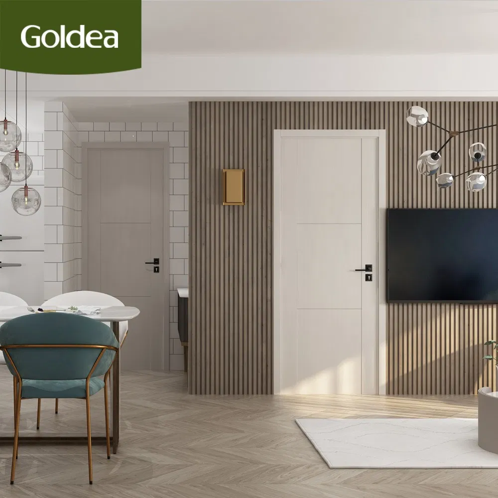 Goldea 39 Years Factory Hot Sale Wooden Swing China Manufacturer Hospital Interior Wooden MDF Bathroom Door with PVC Finish